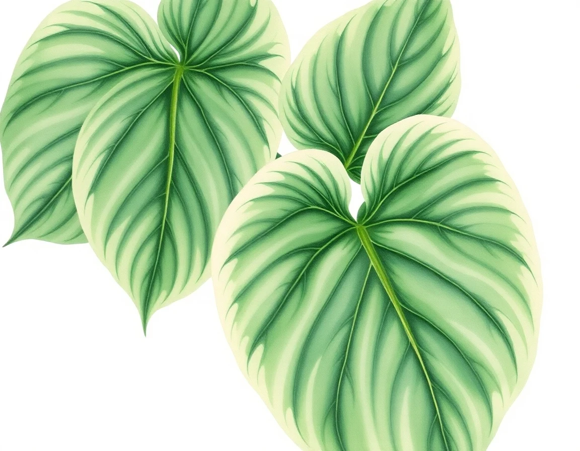 Watercolor illustration of Hosta 'Prime Meridian'
