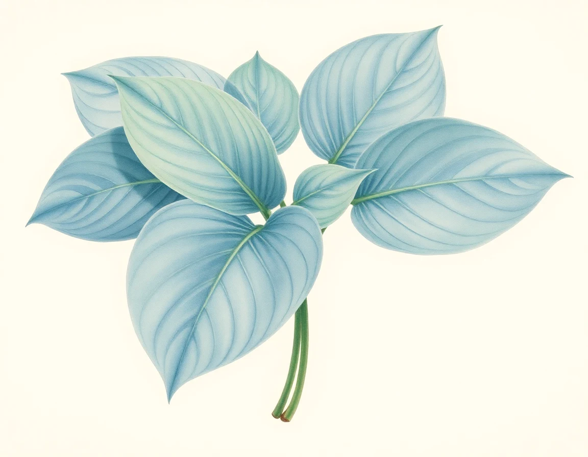 Watercolor illustration of Hosta 'Prince of Darkness'