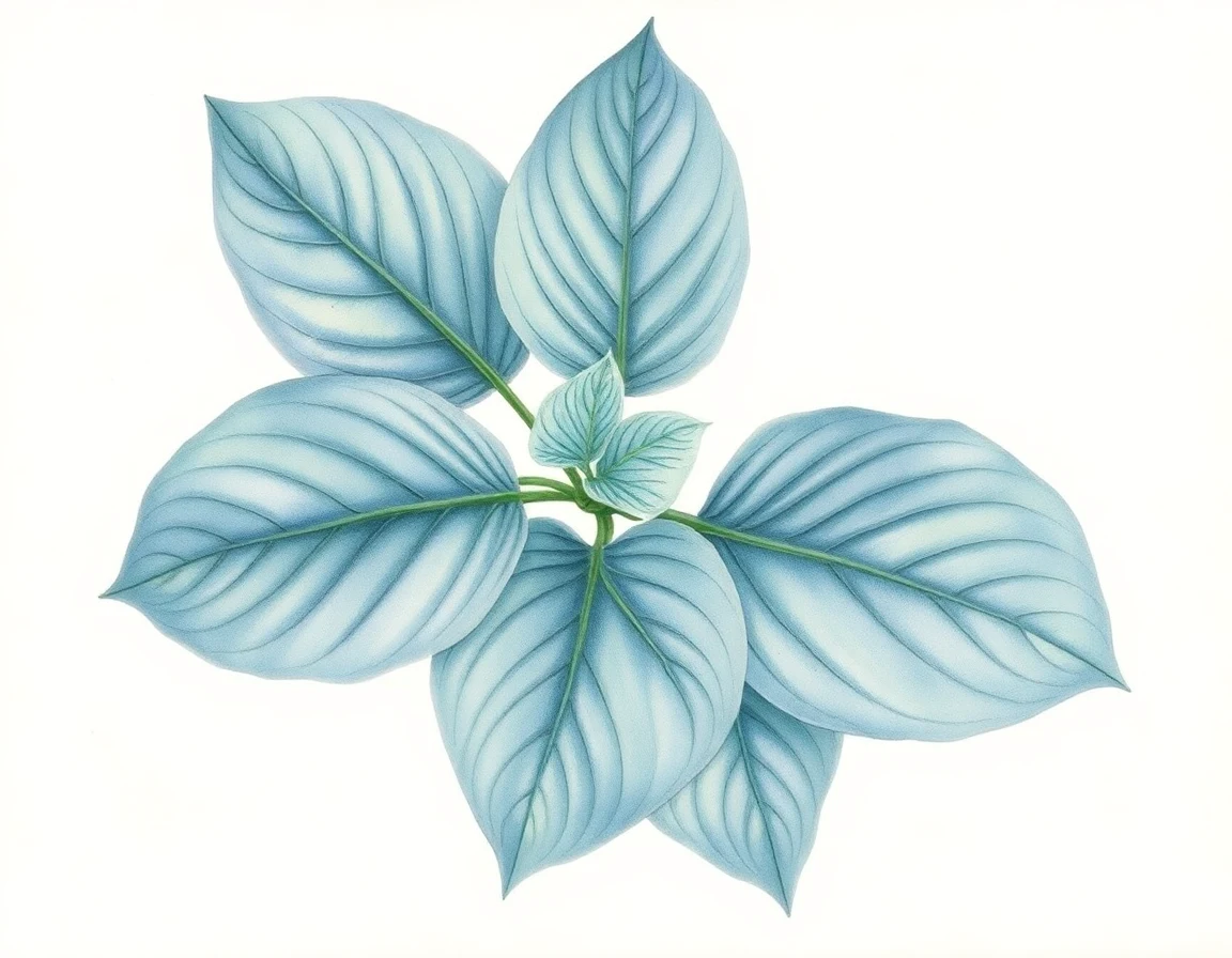 Watercolor illustration of Hosta 'Prince of Wales'