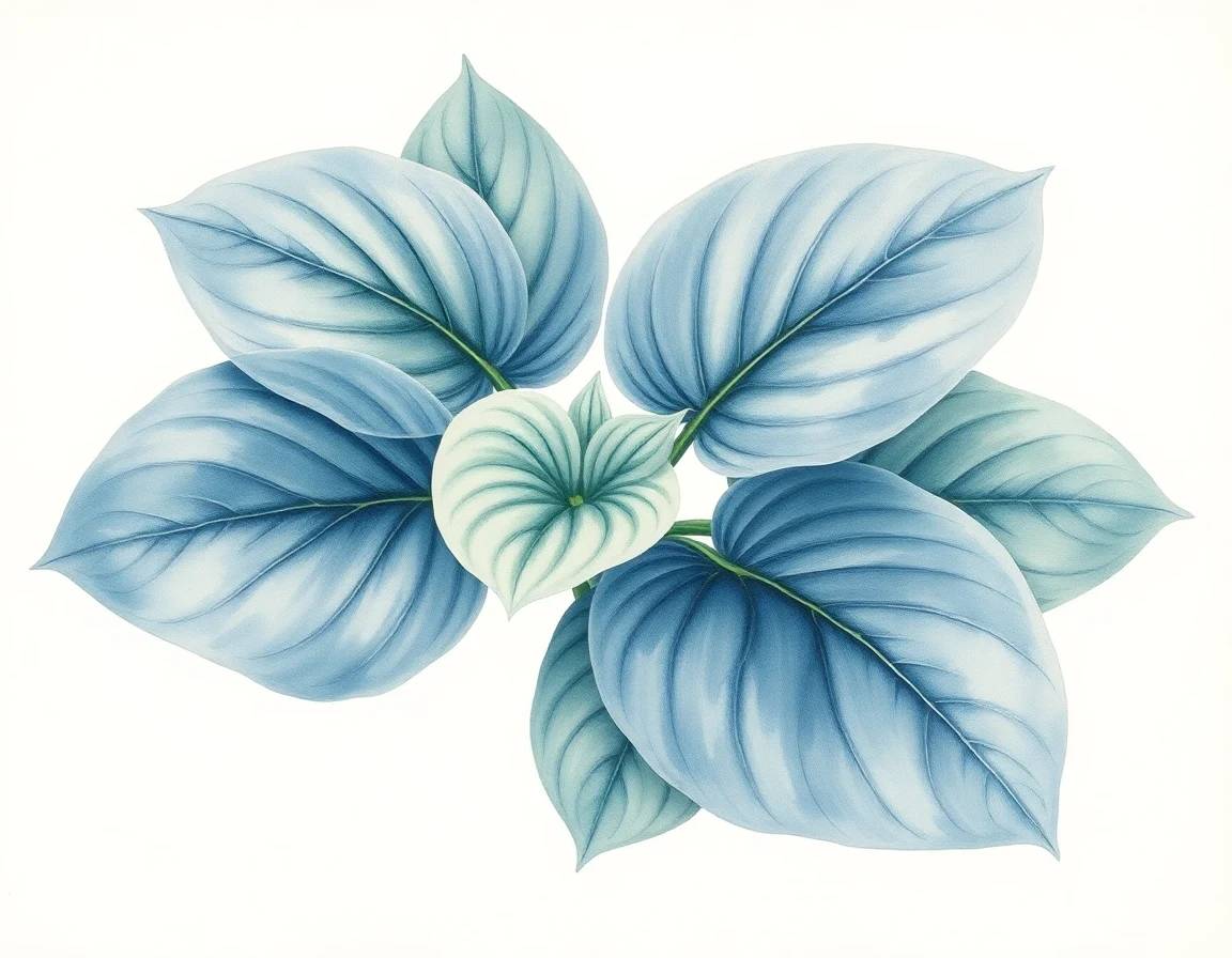 Watercolor illustration of Hosta 'Princess Anastasia'
