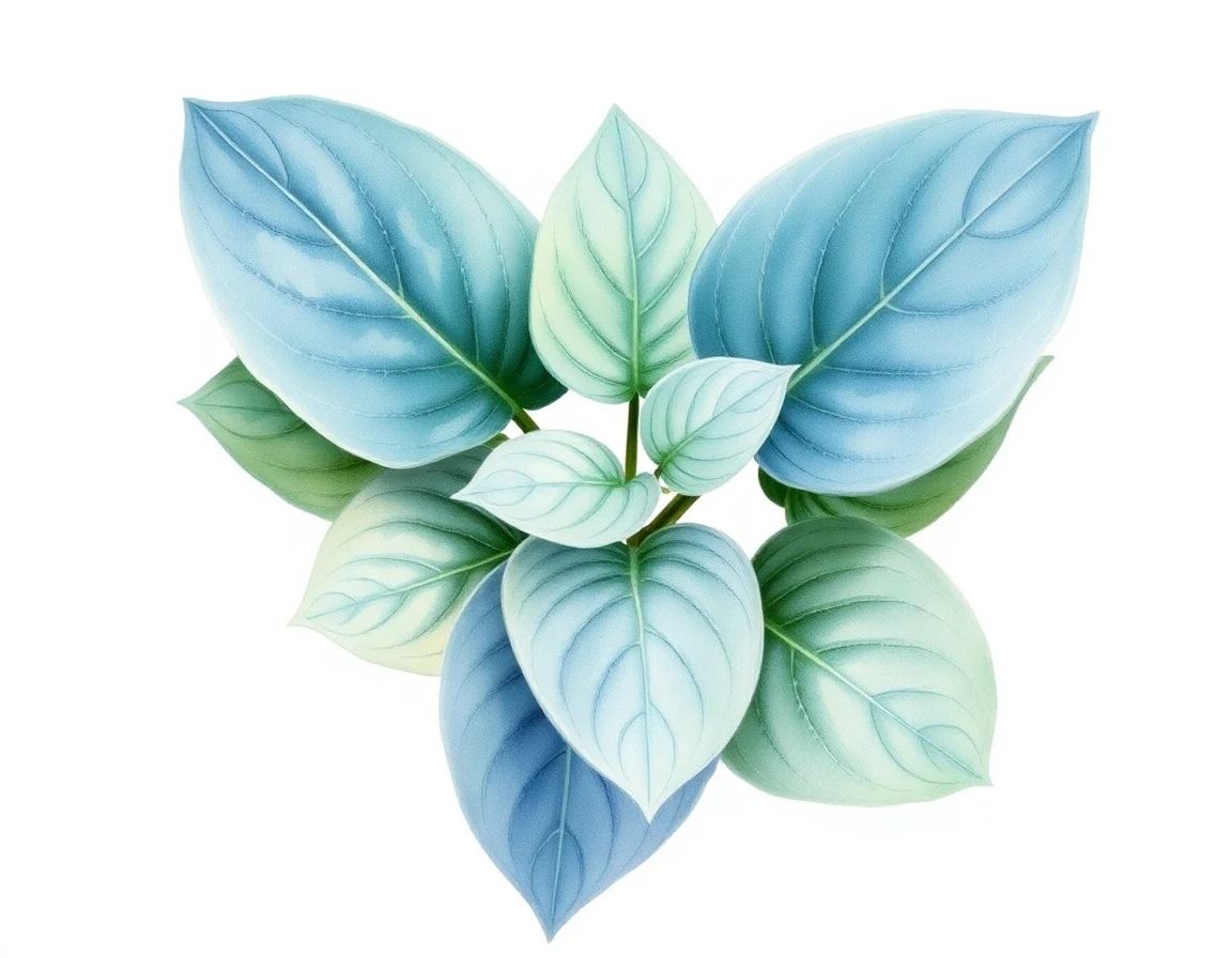 Watercolor illustration of Hosta 'Princess Diana'
