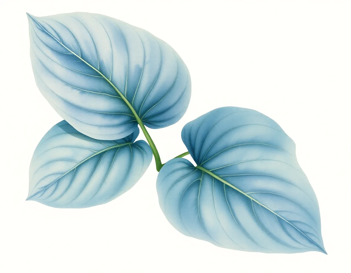 Watercolor illustration of Hosta 'Princess WuWu'