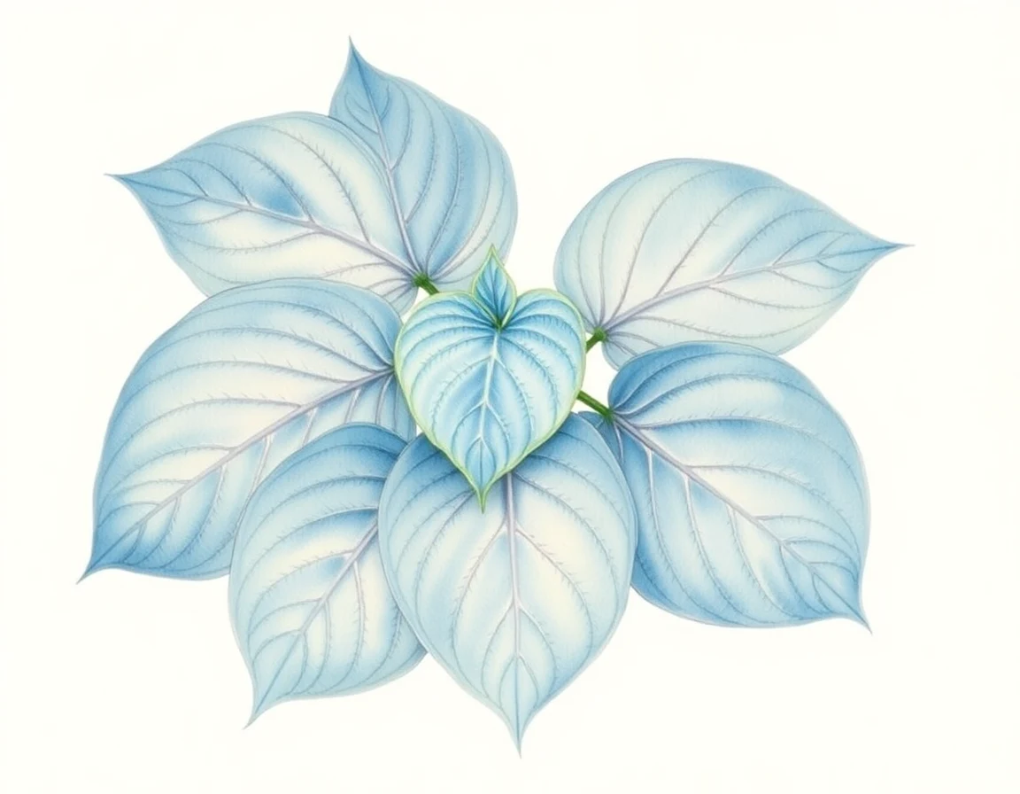 Watercolor illustration of Hosta 'Principal's List'