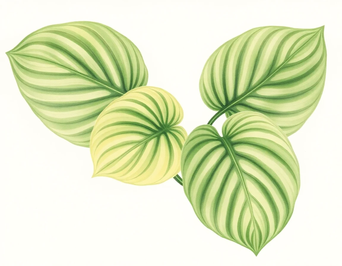 Watercolor illustration of Hosta 'Proud Mary'
