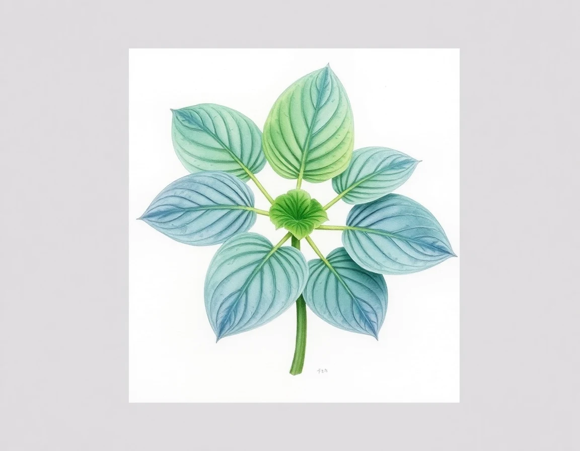 Watercolor illustration of Hosta 'Puck'