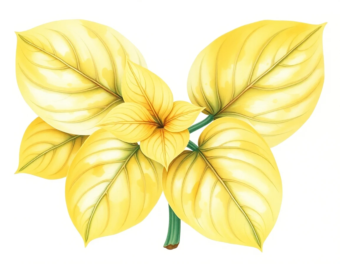 Watercolor illustration of Hosta 'Pucker Up'