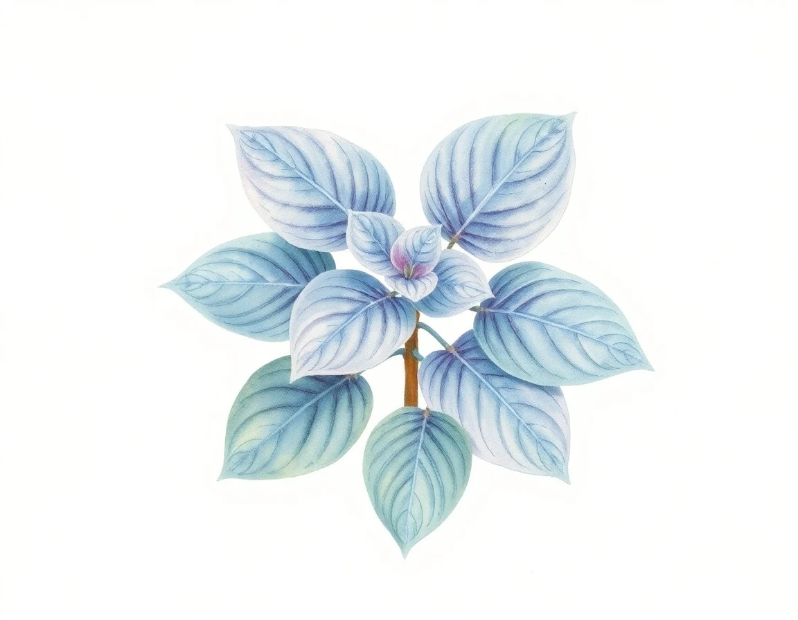 Watercolor illustration of Hosta 'Pugie's Pride'