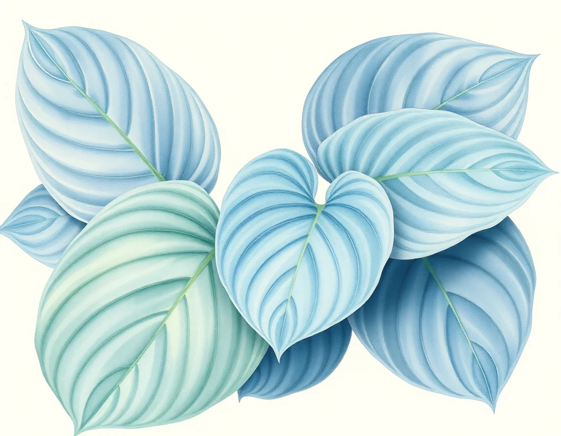 Watercolor illustration of Hosta 'Pulsar'