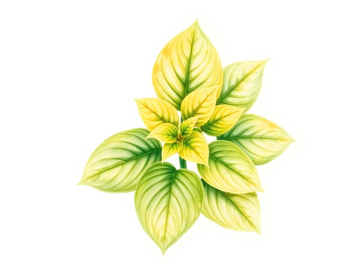 Watercolor illustration of Hosta 'Pumpkin Pie'