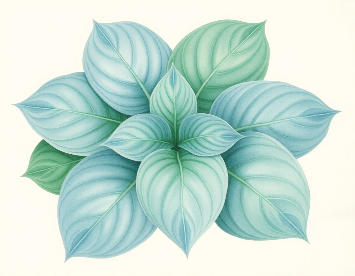 Watercolor illustration of Hosta 'Purbeck Ridge'