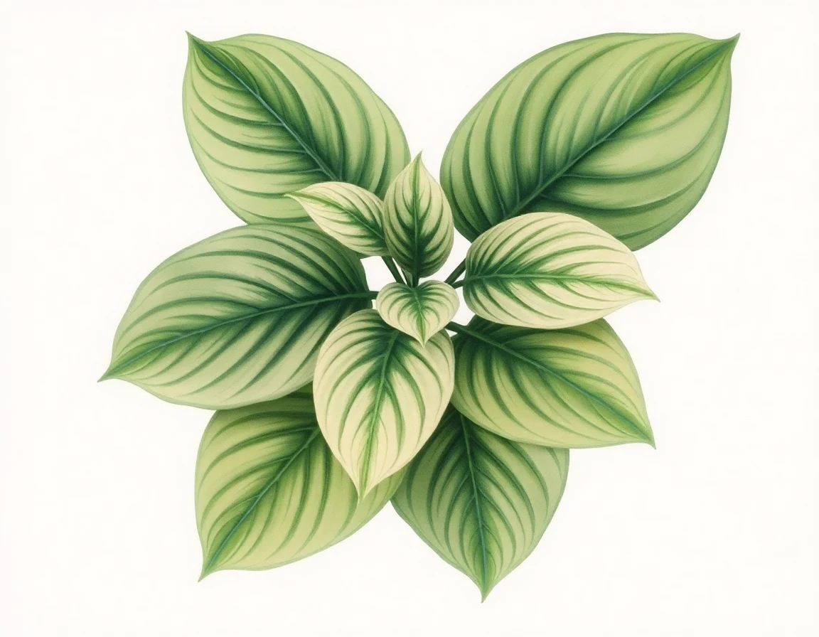 Watercolor illustration of Hosta 'Purple Ben'