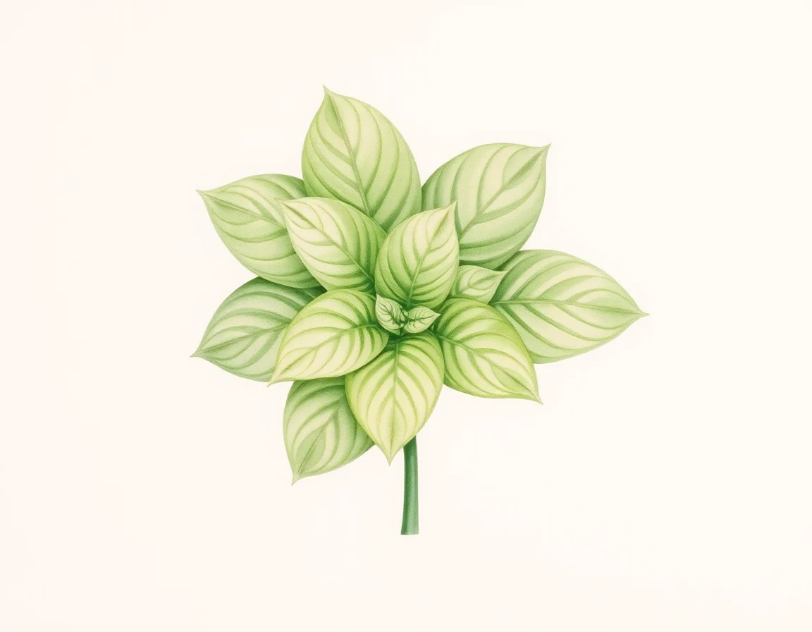 Watercolor illustration of Hosta 'Purple Dwarf'
