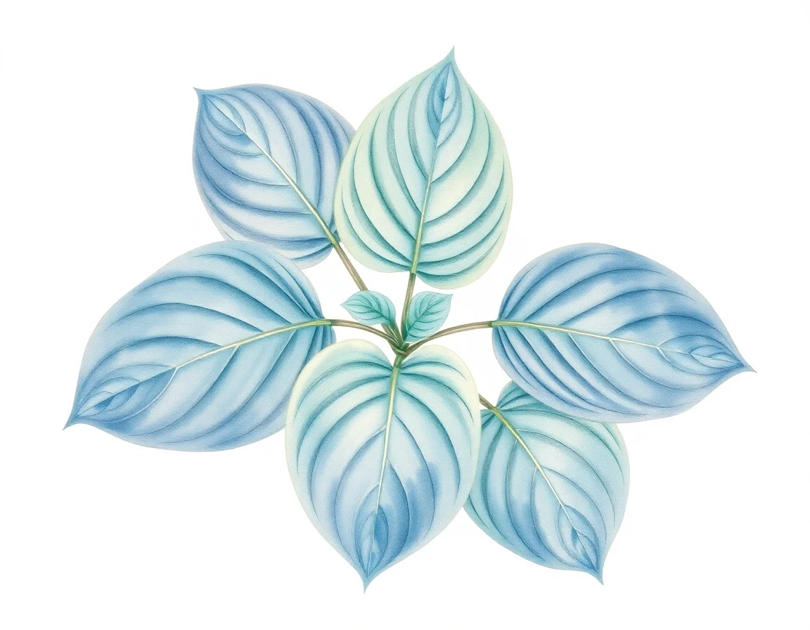 Watercolor illustration of Hosta 'Purple Flush'