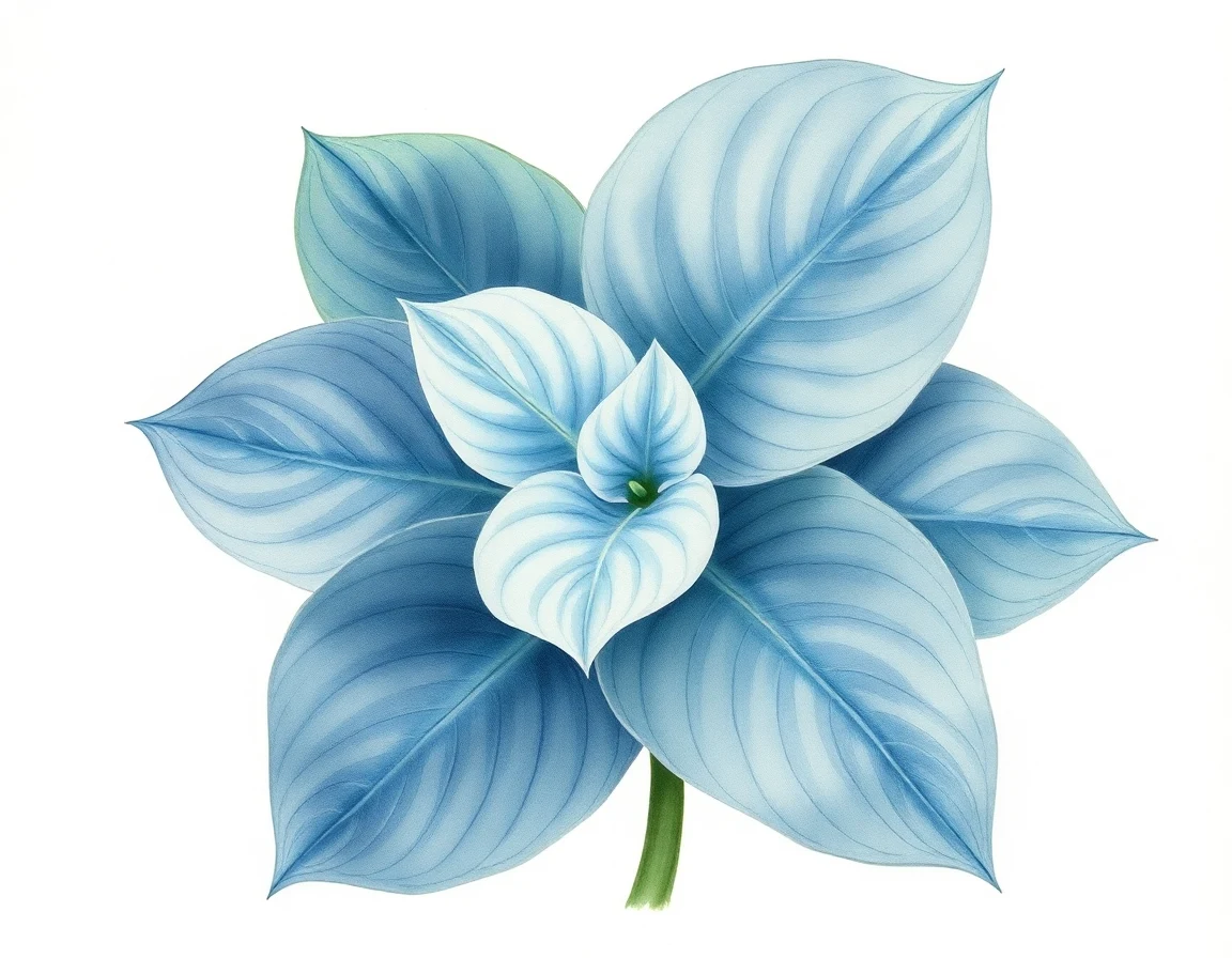 Watercolor illustration of Hosta 'Purple Mischief'