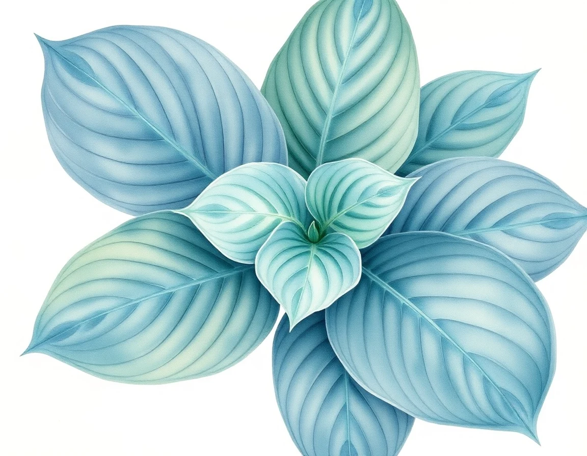 Watercolor illustration of Hosta 'Purple Mountain Majesties'