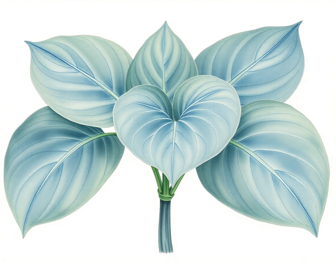 Watercolor illustration of Hosta 'Purple Rain'