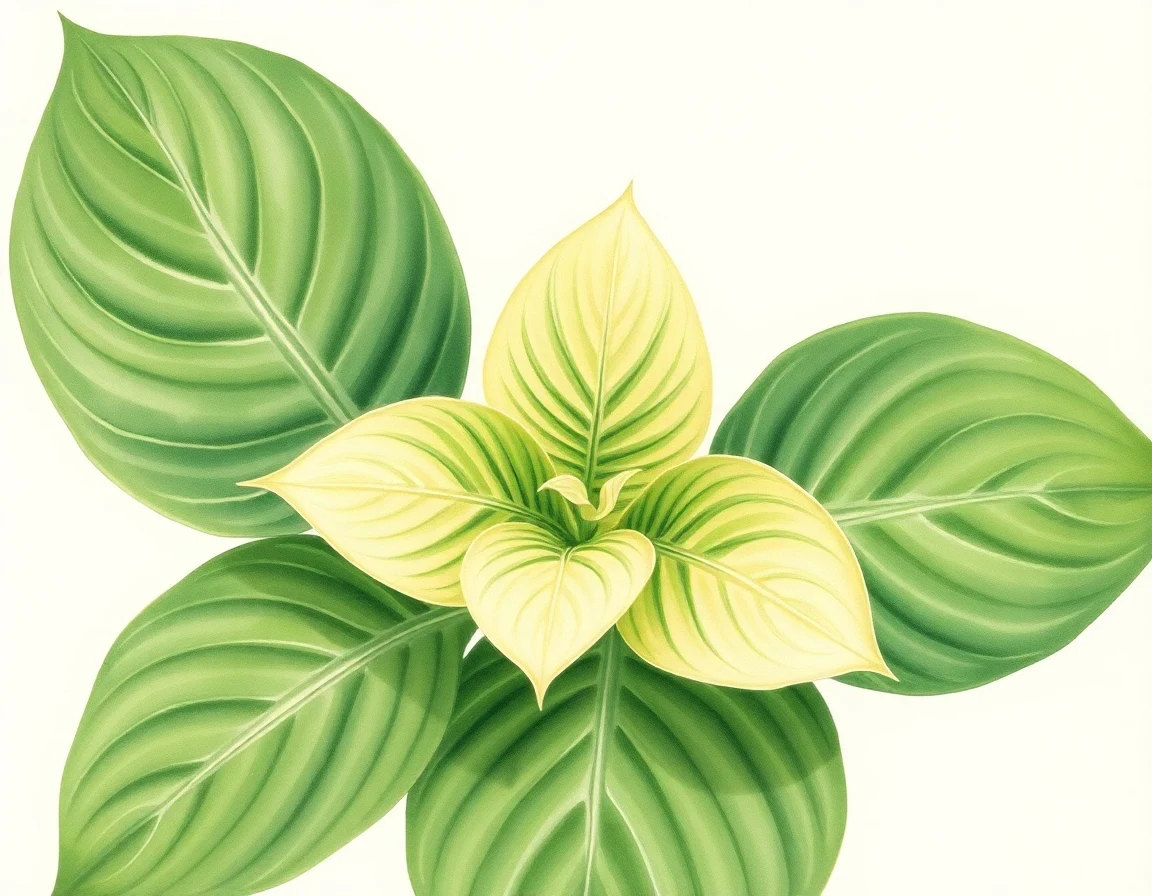 Watercolor illustration of Hosta 'Quark'