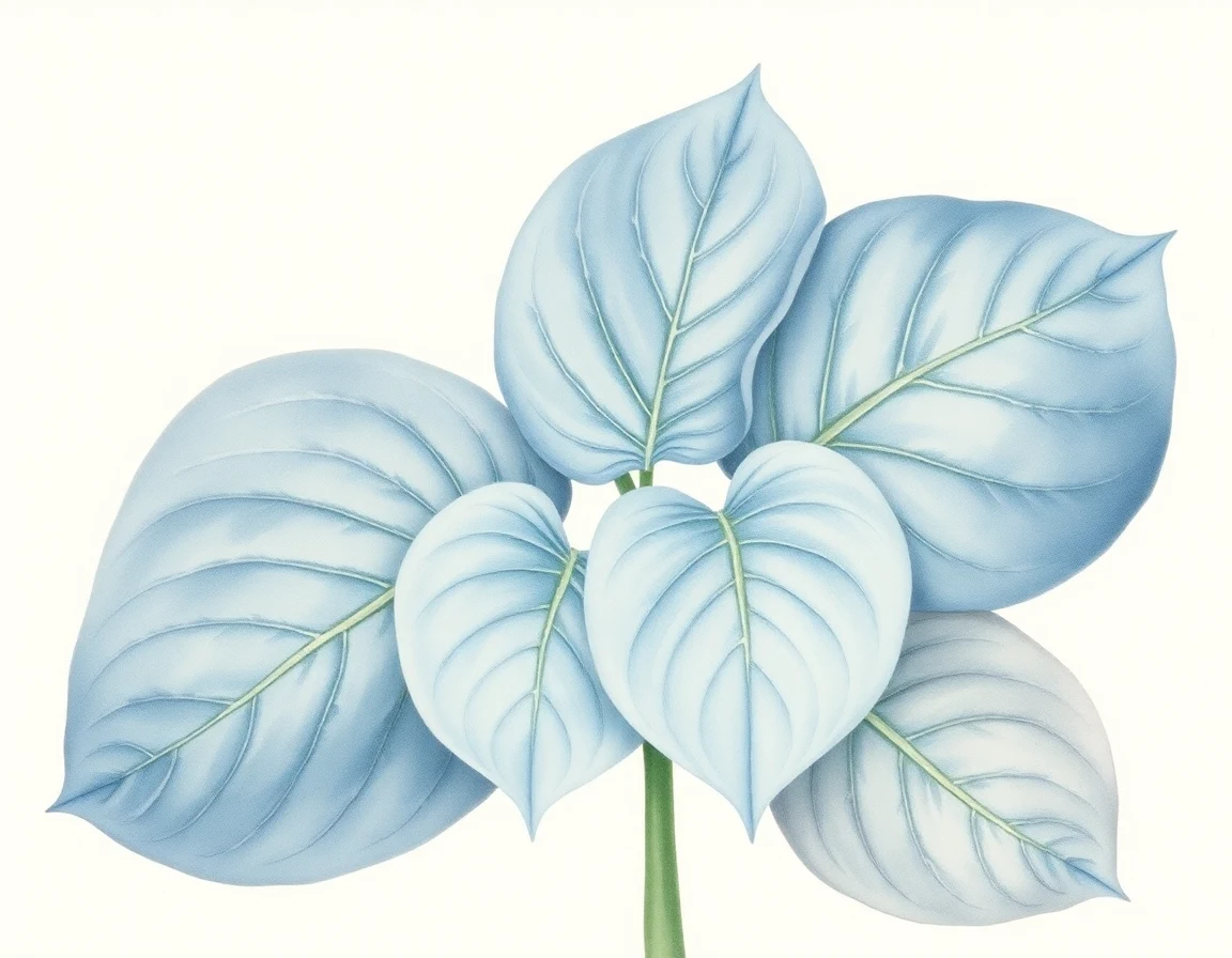 Watercolor illustration of Hosta 'Queen of the Hill'