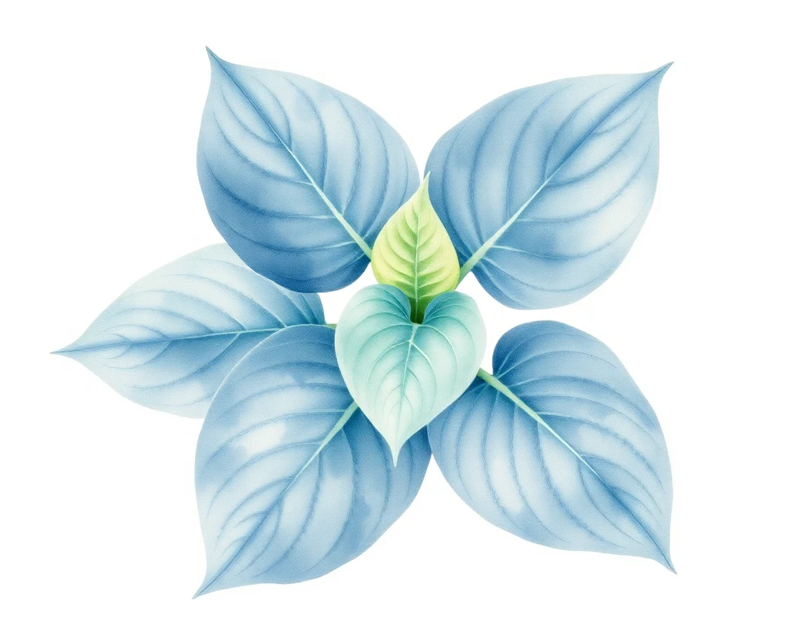 Watercolor illustration of Hosta 'Quiet Nights'