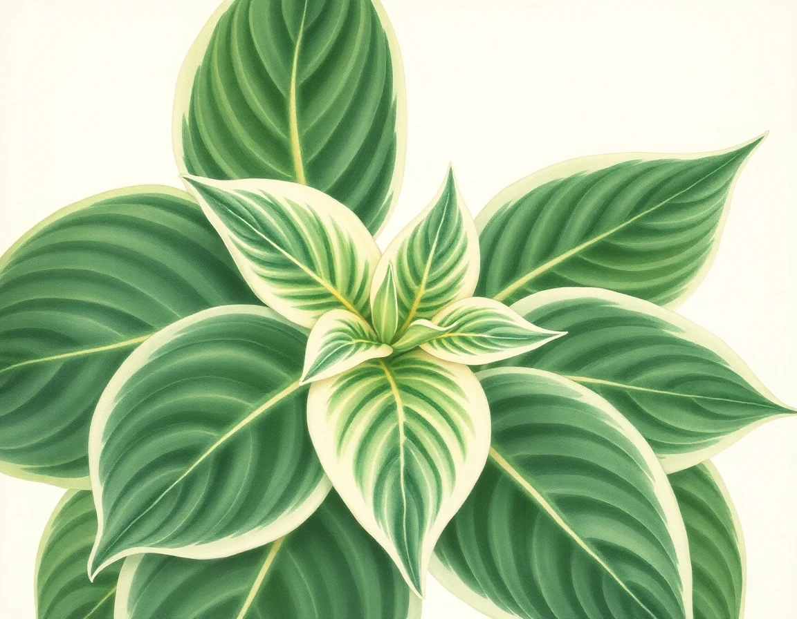 Watercolor illustration of Hosta 'Quiet Waters'