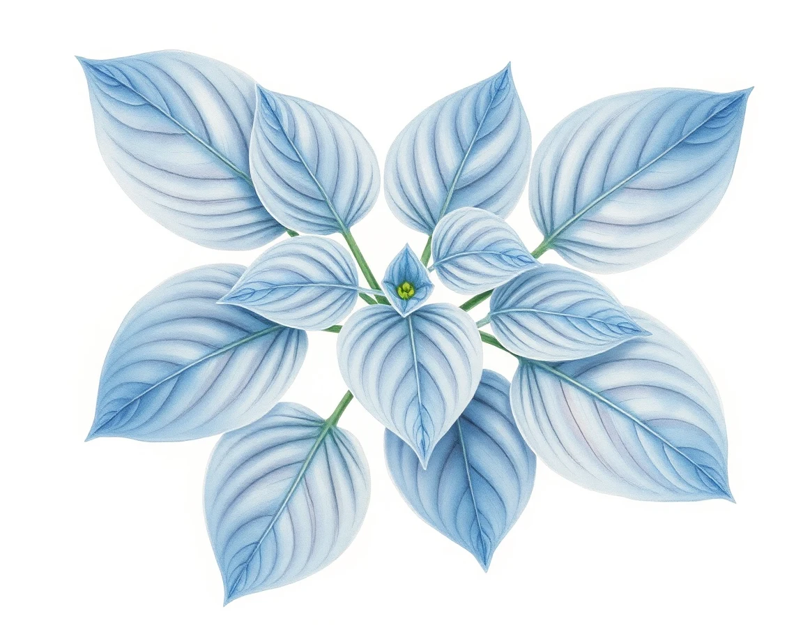 Watercolor illustration of Hosta 'Quill'