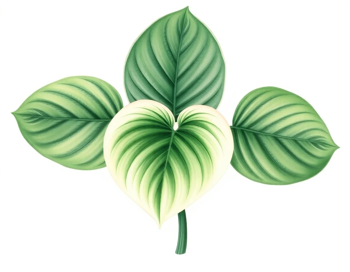 Watercolor illustration of Hosta 'Rainbow Glenn'