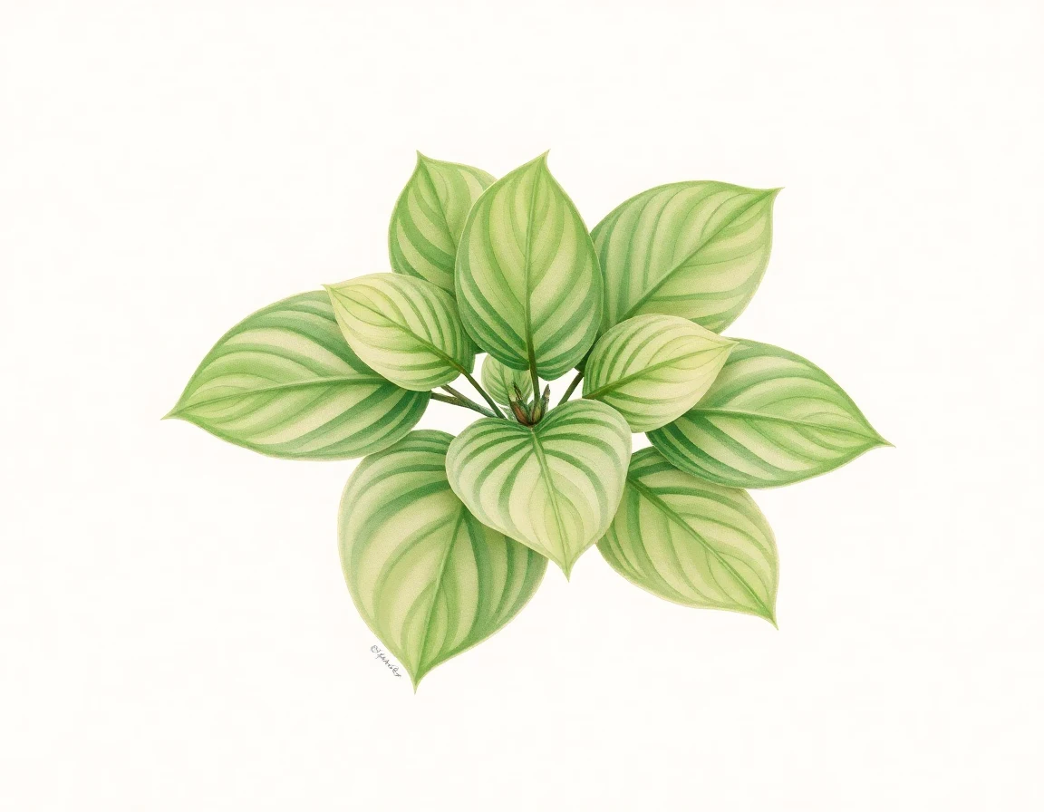 Watercolor illustration of Hosta 'Ralph's Legacy'
