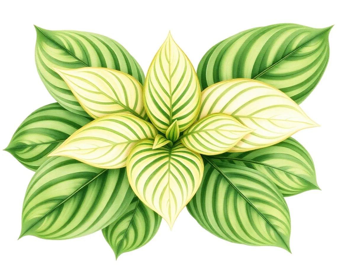 Watercolor illustration of Hosta 'Raspberry Beauty'