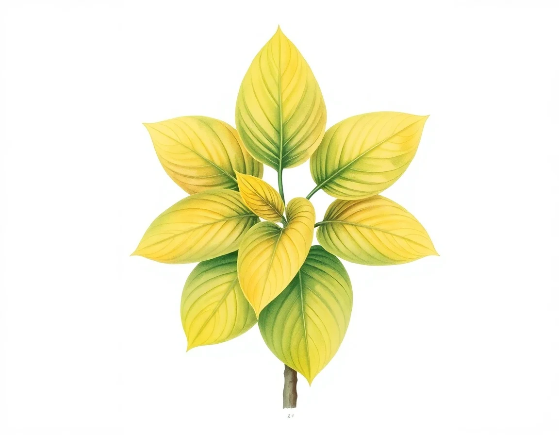 Watercolor illustration of Hosta 'Raving Beauty'