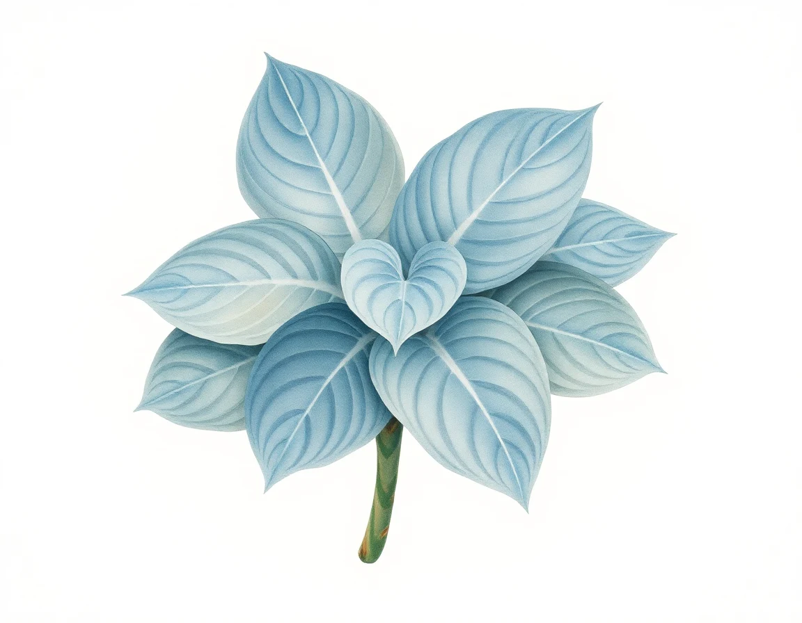 Watercolor illustration of Hosta 'Razzmatazz'