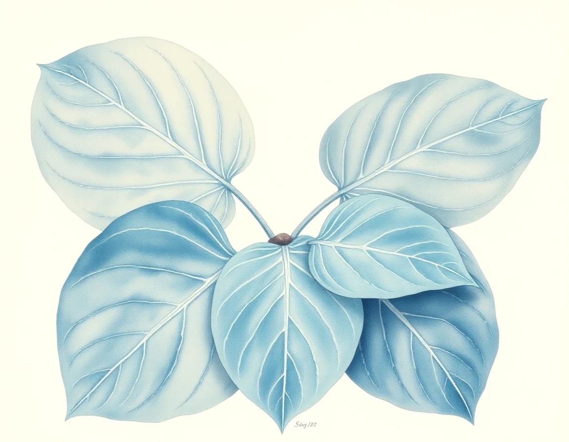 Watercolor illustration of Hosta 'Ready Freddy'