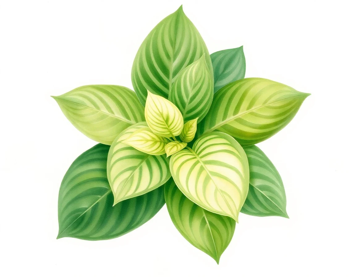 Watercolor illustration of Hosta 'Red Baron'