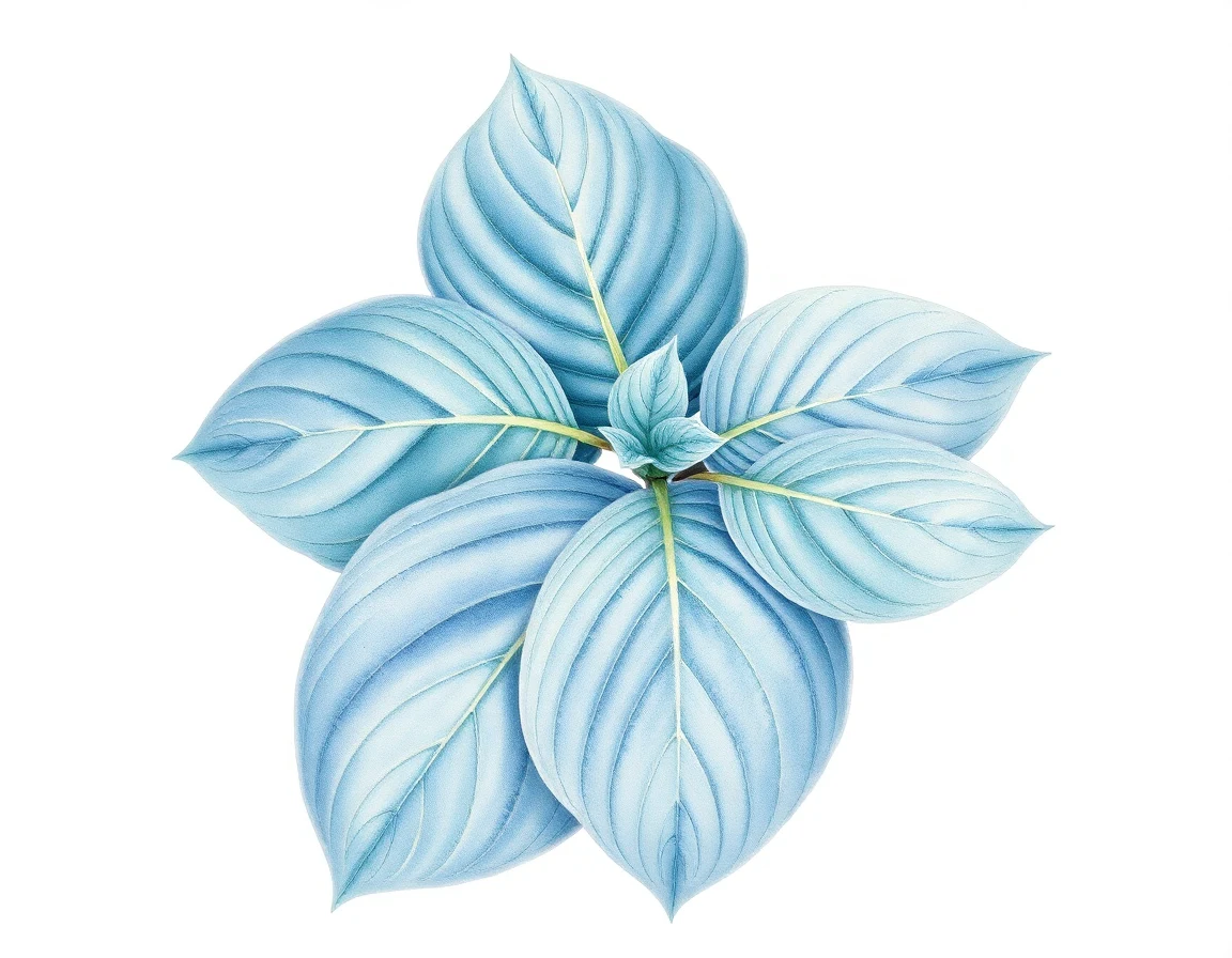 Watercolor illustration of Hosta 'Red Bull'