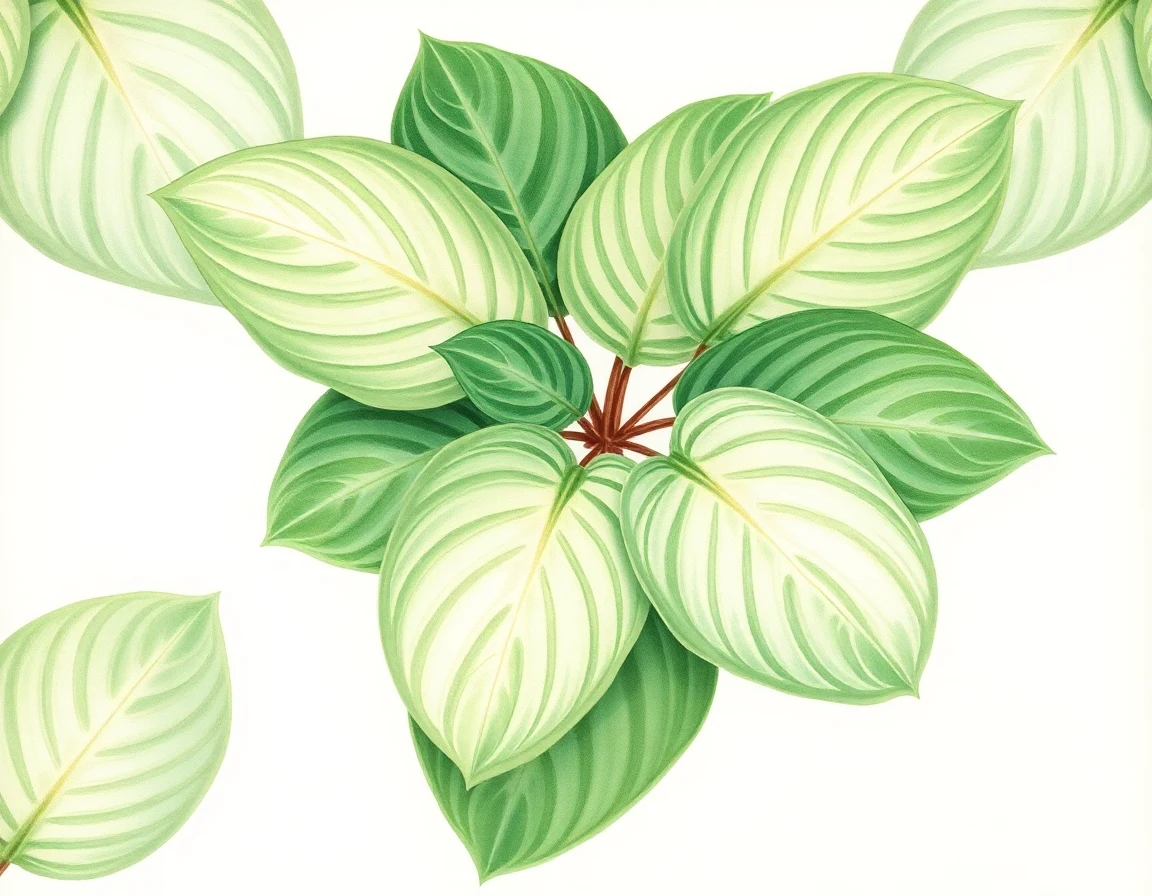 Watercolor illustration of Hosta 'Red Corvette'