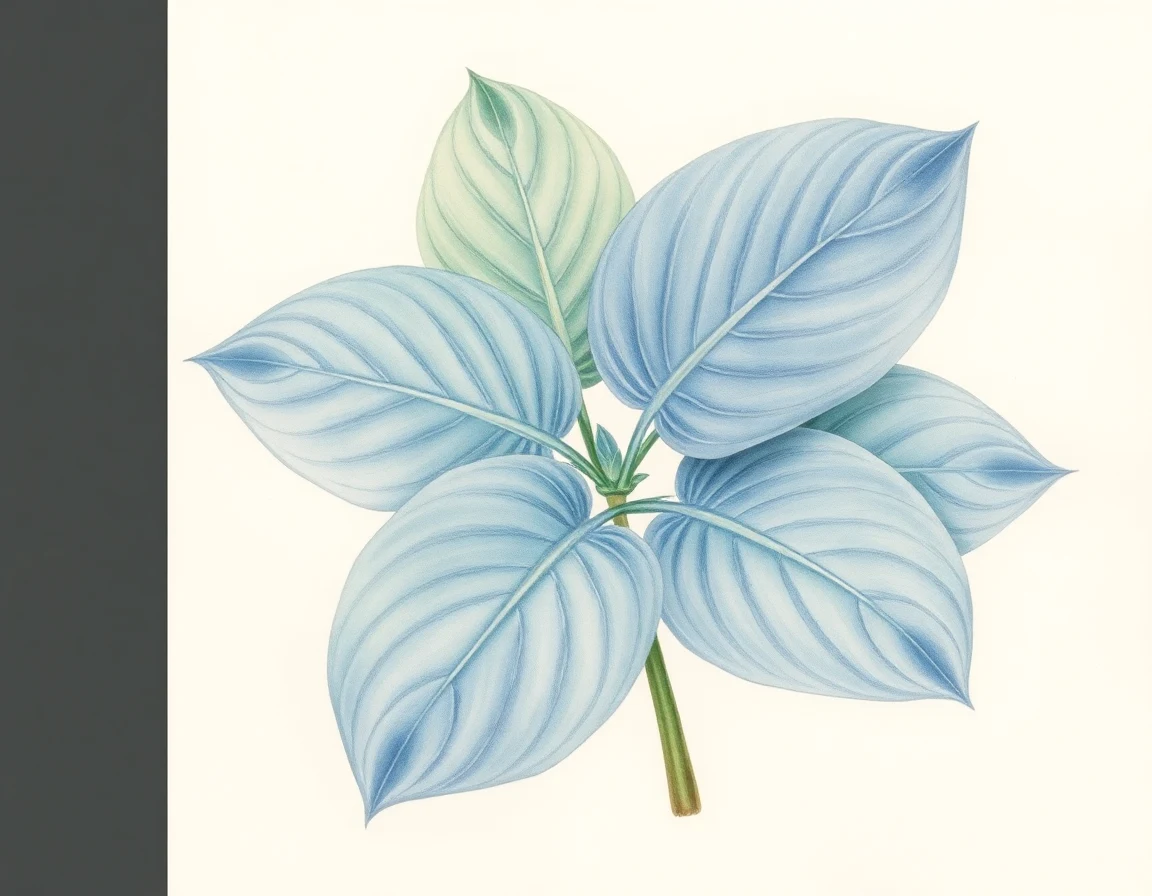 Watercolor illustration of Hosta 'Red Neck Heaven'