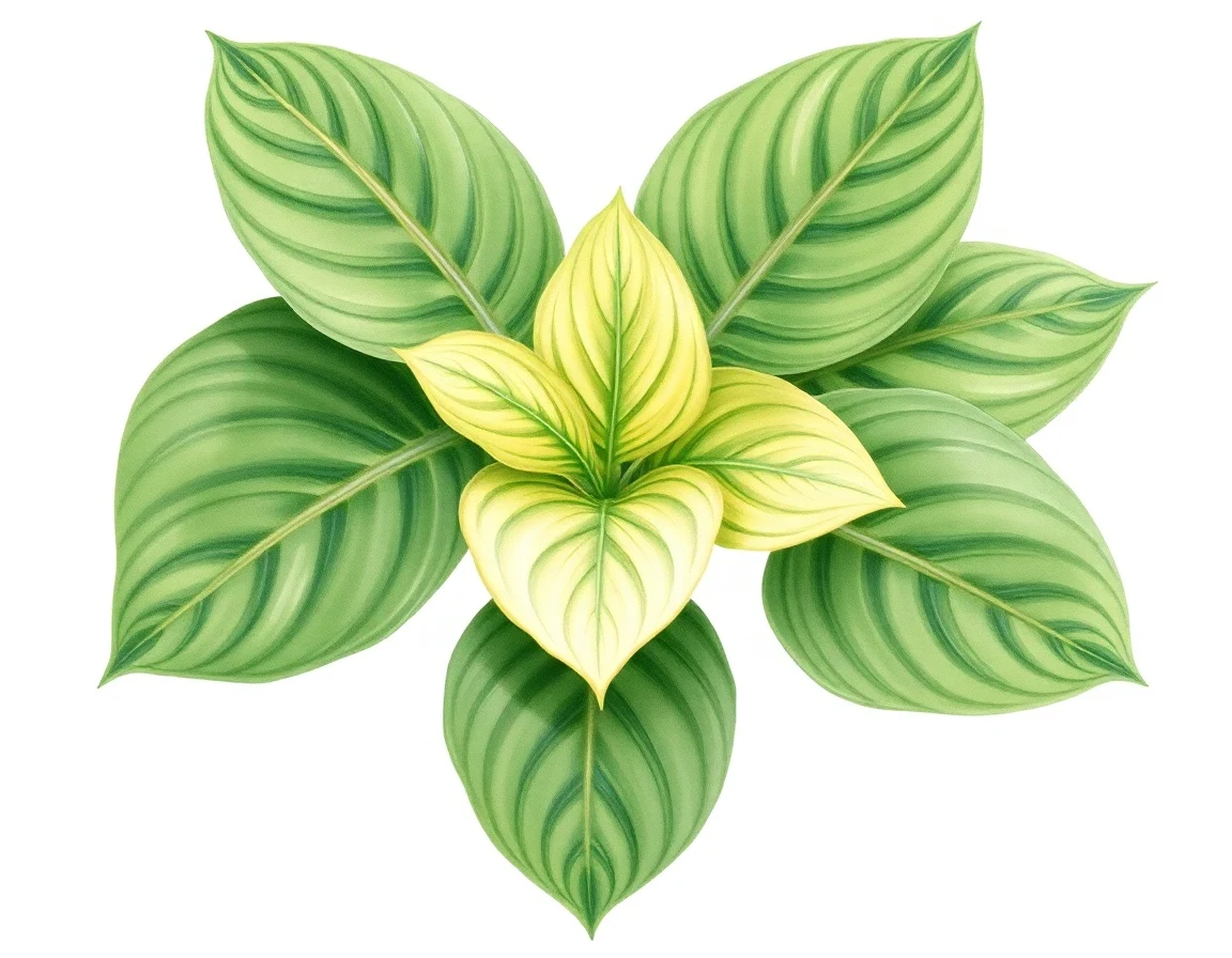 Watercolor illustration of Hosta 'Red Rover'