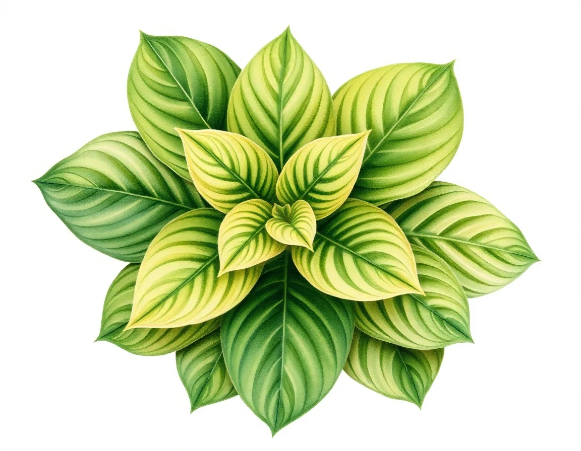 Watercolor illustration of Hosta 'Red Stepper'
