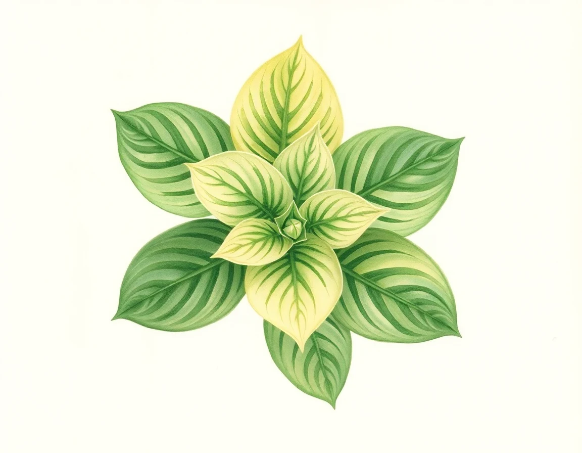 Watercolor illustration of Hosta 'Red Stilts'