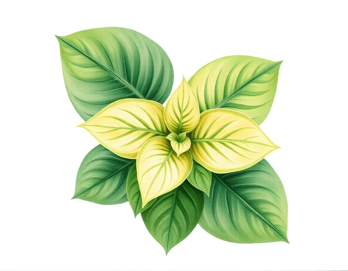 Watercolor illustration of Hosta 'Reddy Eddy'