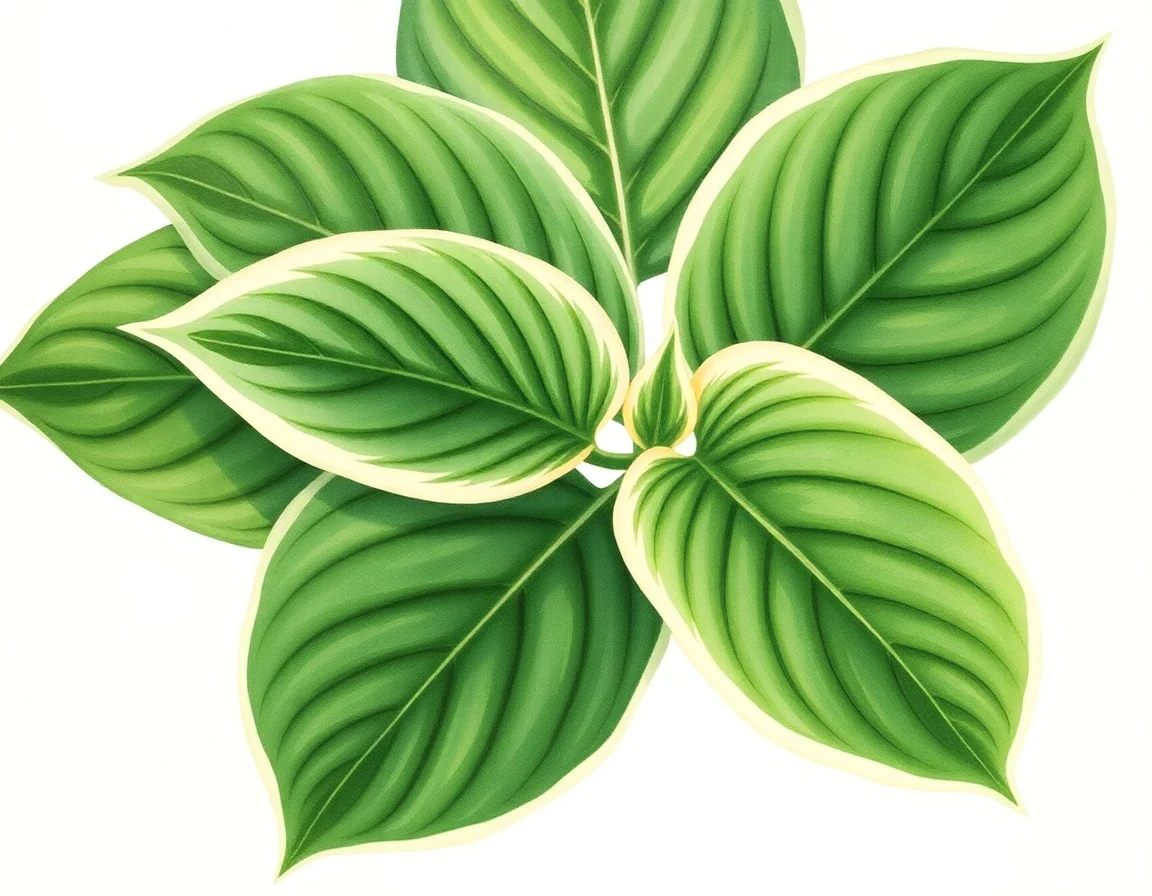 Watercolor illustration of Hosta 'Redolent Nosegay'