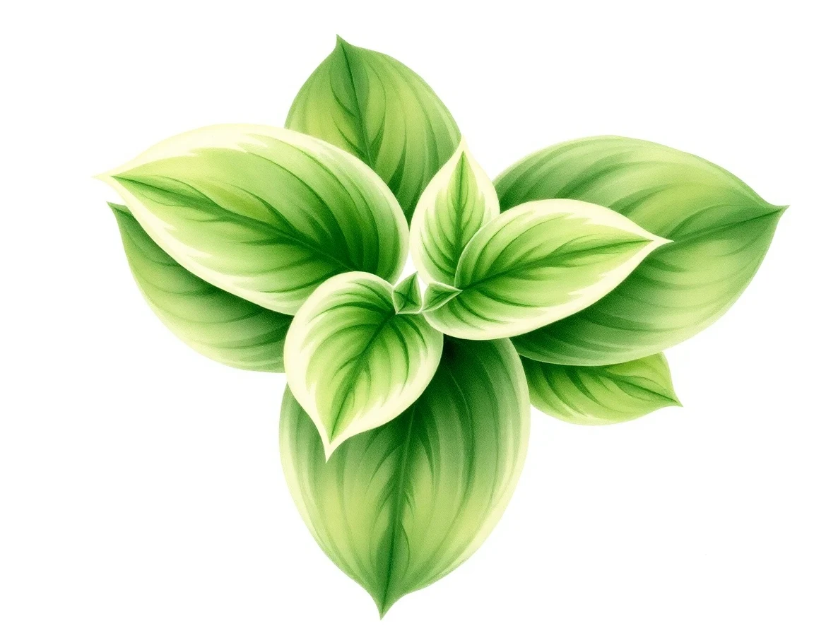 Watercolor illustration of Hosta 'Reefed Sails'
