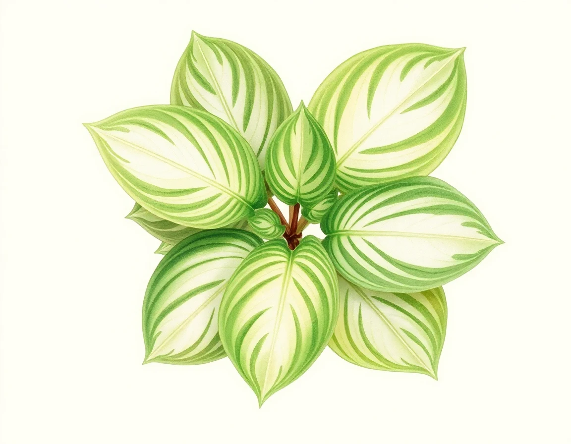 Watercolor illustration of Hosta 'Regal Rhubarb'