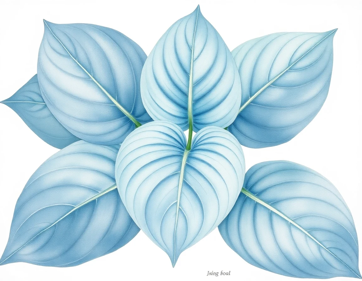 Watercolor illustration of Hosta 'Regal Supreme'