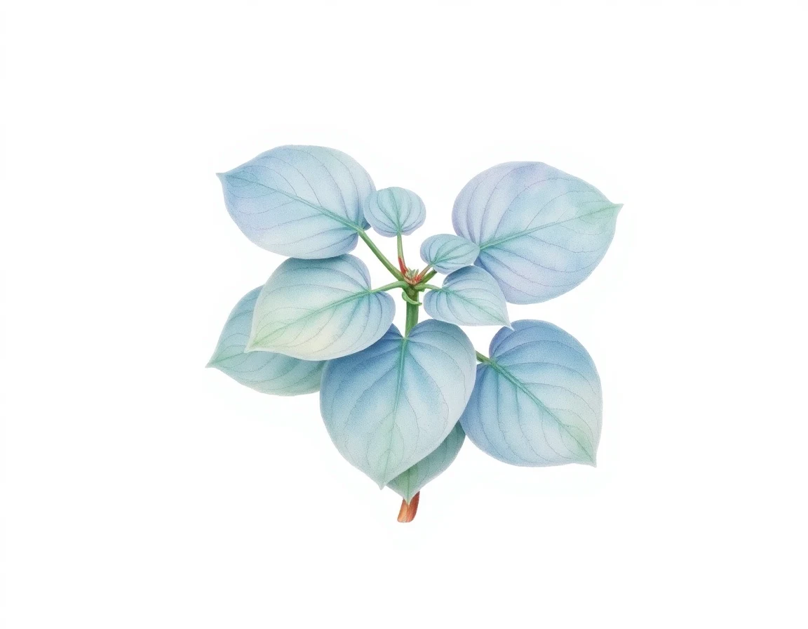 Watercolor illustration of Hosta 'Regal Twist'