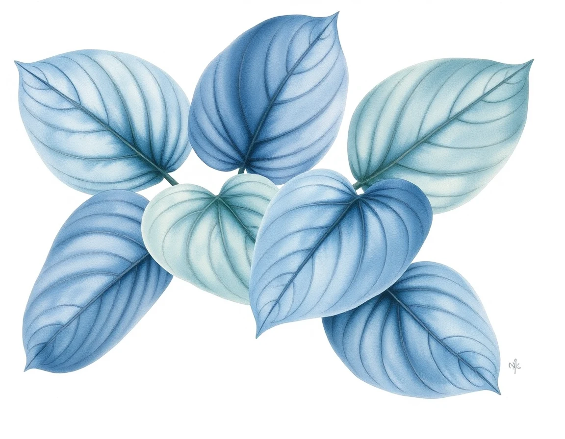 Watercolor illustration of Hosta 'Regalia'