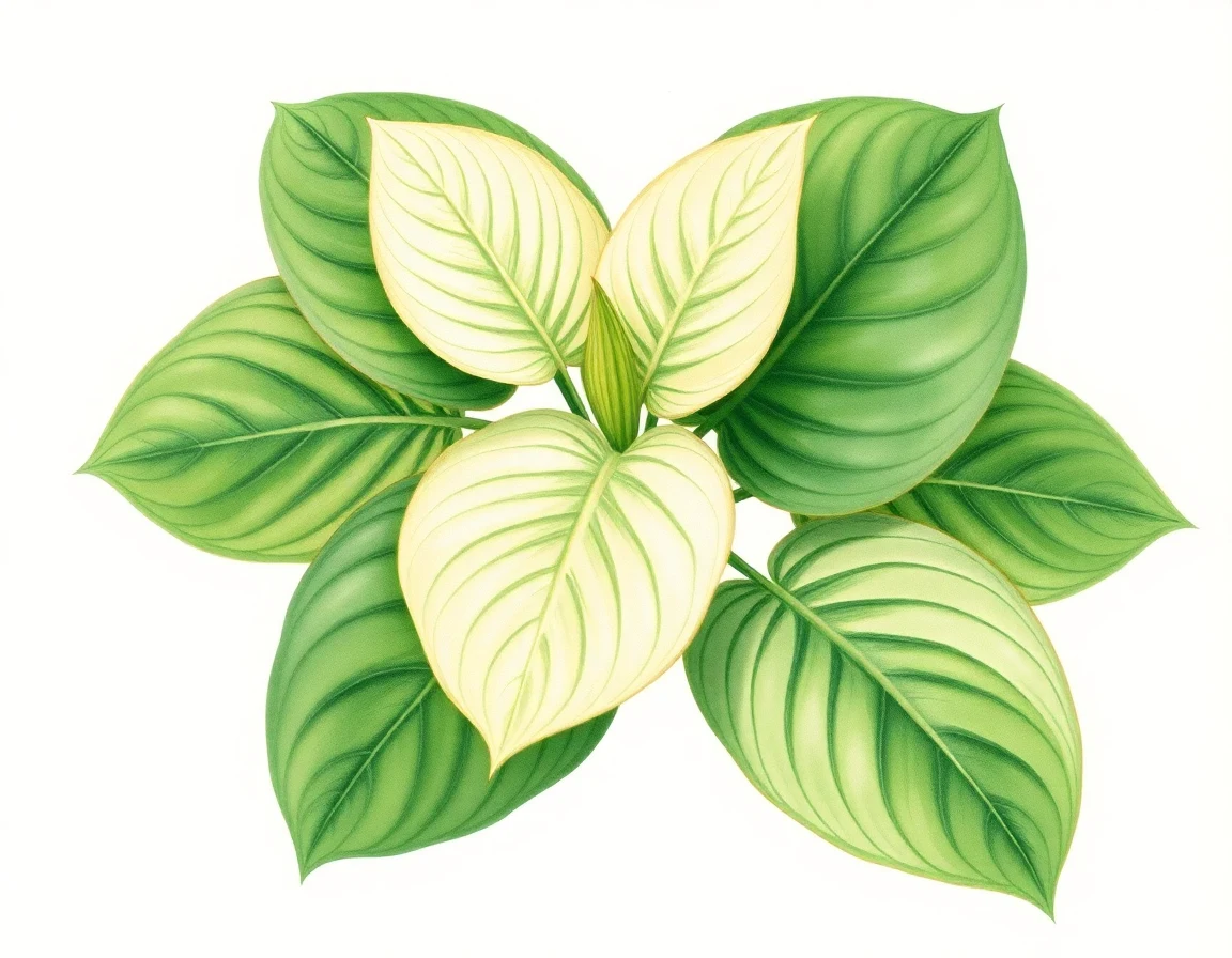 Watercolor illustration of Hosta 'Reginald Kaye'