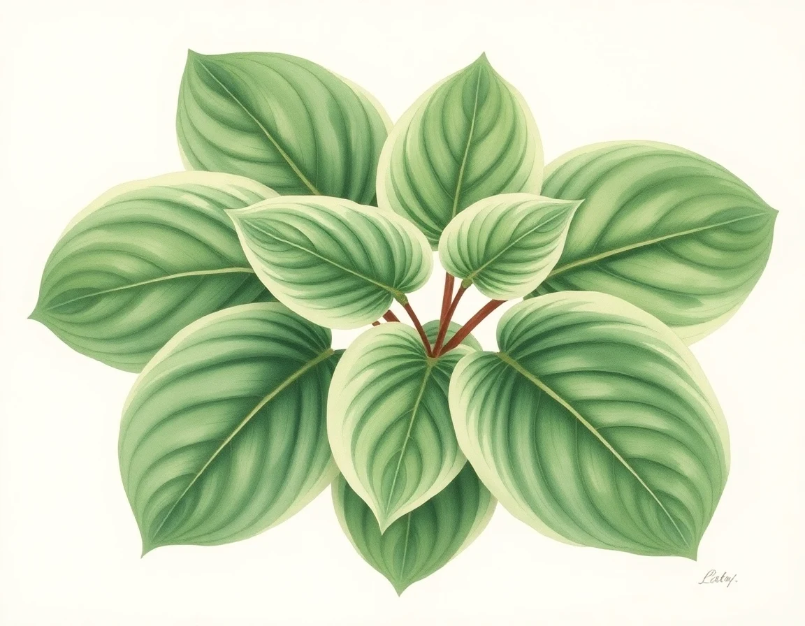 Watercolor illustration of Hosta 'Renaissance'