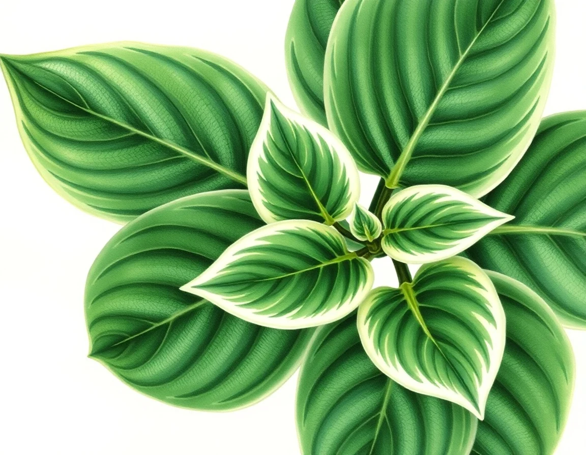 Watercolor illustration of Hosta 'Resonance'