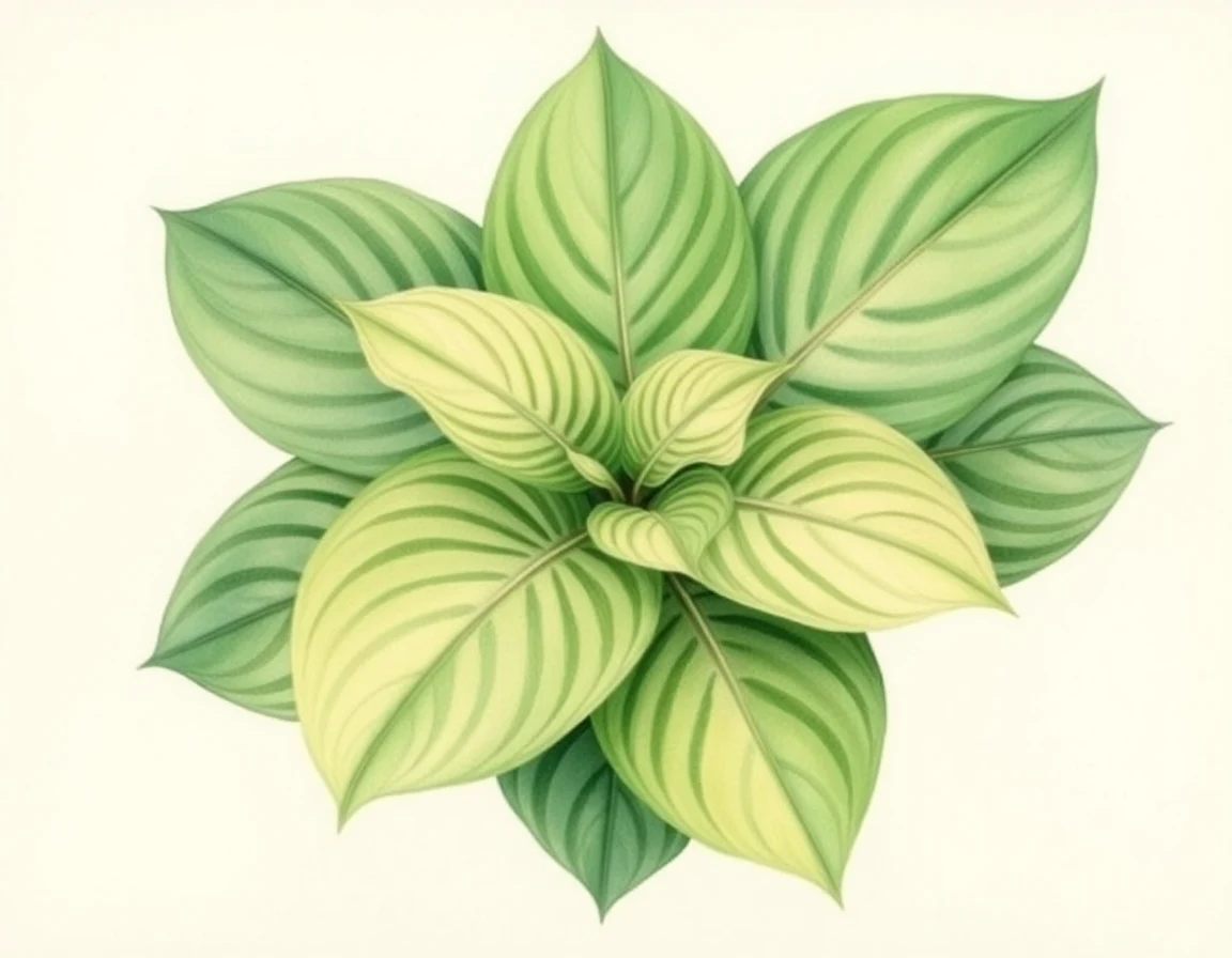 Watercolor illustration of Hosta 'Resurrection Galaxy'