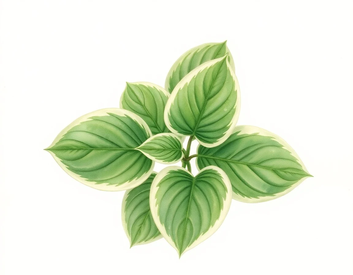 Watercolor illustration of Hosta 'Retread'